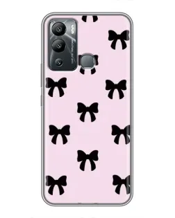 Чохол для Infinix Hot 12 Play з картинкою «Чорні банти Coquette»