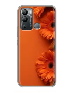 Чехол для Infinix Hot 12 Play с картинкой «Оранжевые герберы»