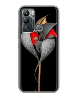 Чехол для Infinix Hot 12 Play с картинкой «Серебряный фантазийный цветок»