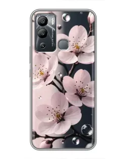 Чехол для Infinix Hot 12 Play с картинкой «Нежная сакура и капли»