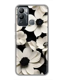 Чехол для Infinix Hot 12 Play с картинкой «Объемные белые цветы»