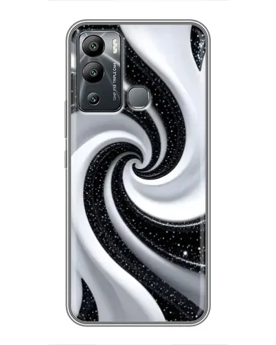 Чехол для Infinix Hot 12 Play с картинкой «Черно-белая спираль»