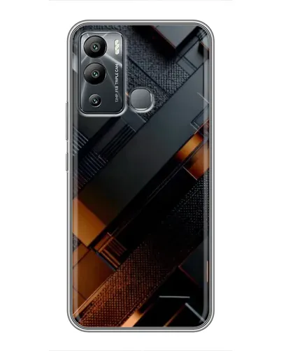 Чехол для Infinix Hot 12 Play с картинкой «Черные геометрические блоки»