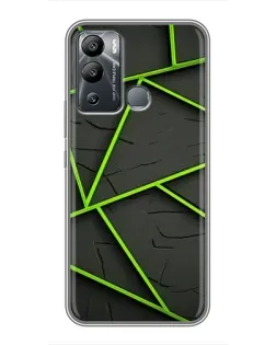 Чехол для Infinix Hot 12 Play с картинкой «Зеленые геометрические линии»