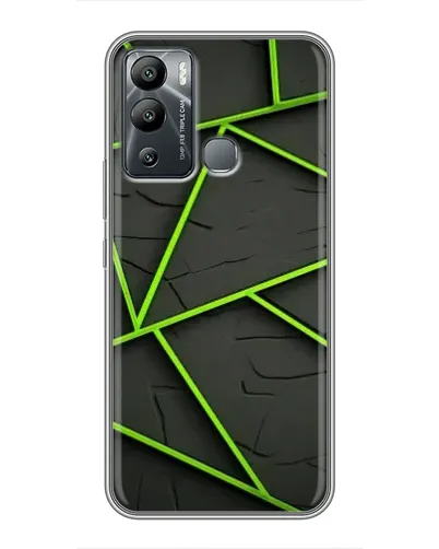Чехол для Infinix Hot 12 Play с картинкой «Зеленые геометрические линии»
