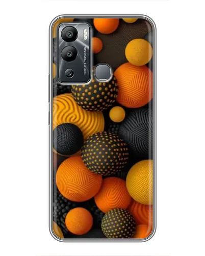 Чехол для Infinix Hot 12 Play с картинкой «Объемные оранжевые сферы»
