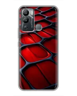 Чехол для Infinix Hot 12 Play с картинкой «Красная глянцевая сетка»