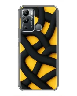 Чехол для Infinix Hot 12 Play с картинкой «Черное желтое переплетение»