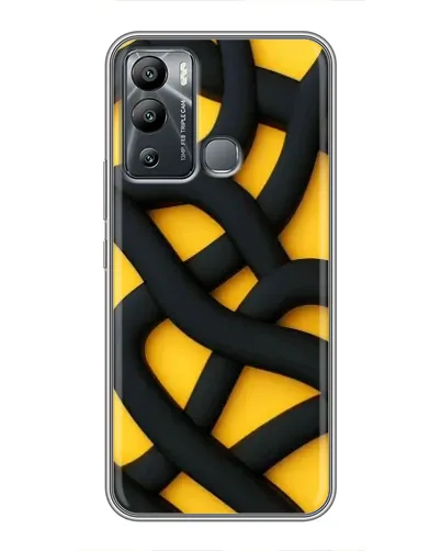 Чехол для Infinix Hot 12 Play с картинкой «Черное желтое переплетение»