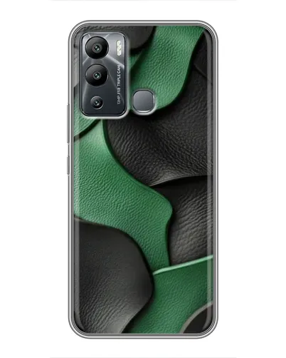 Чехол для Infinix Hot 12 Play с картинкой «Зеленые кожаные волны»