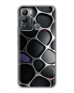 Чехол для Infinix Hot 12 Play с картинкой «Объемная темная решетка»