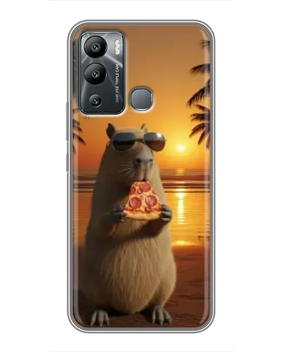 Чехол для Infinix Hot 12 Play с картинкой «Капибара с пиццей» Чехол для Infinix Hot 12 Play с картинкой «Капибара с пиццей»