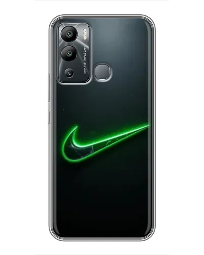Чехол для Infinix Hot 12i с картинкой «Неоновый контур Nike»