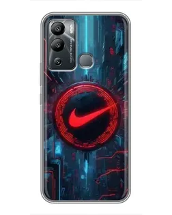 Чехол для Infinix Hot 12i с картинкой «Техногенный стиль Nike»
