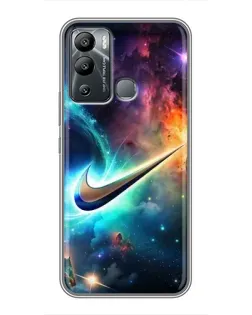 Чехол для Infinix Hot 12i с картинкой «Космический Nike Swoosh»