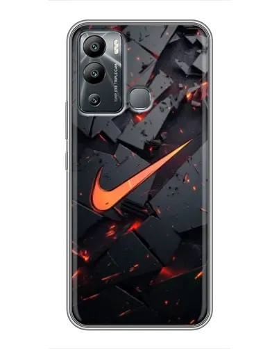 Чехол для Infinix Hot 12i с картинкой «Nike — эффект разломов»