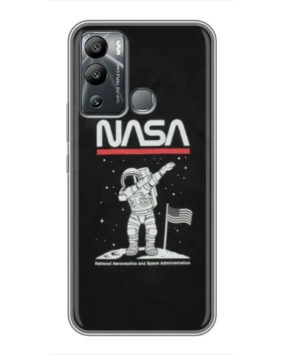 Чехол для Infinix Hot 12i с картинкой «NASA — шагаем по Луне» Чехол для Infinix Hot 12i с картинкой «NASA — шагаем по Луне»