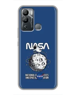 Чехол для Infinix Hot 12i с картинкой «NASA — лунная миссия»