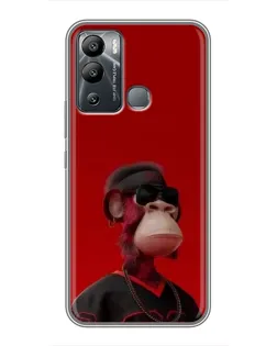 Чехол для Infinix Hot 12i с картинкой «Bored Ape в красном»