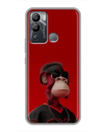 Чехол для Infinix Hot 12i с картинкой «Bored Ape в красном» Чехол для Infinix Hot 12i с картинкой «Bored Ape в красном»