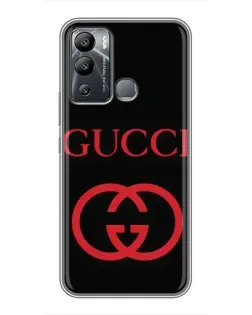 Чехол для Infinix Hot 12i с картинкой «Gucci — красный логотип»