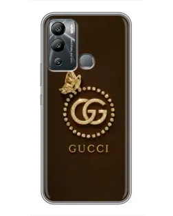 Чехол для Infinix Hot 12i с картинкой «Gucci — золотая бабочка»