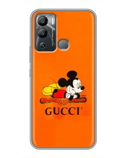 Чехол для Infinix Hot 12i с картинкой «Микки Маус Gucci — оранж»