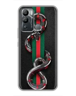 Чехол для Infinix Hot 12i с картинкой «Gucci — змея на полосе»