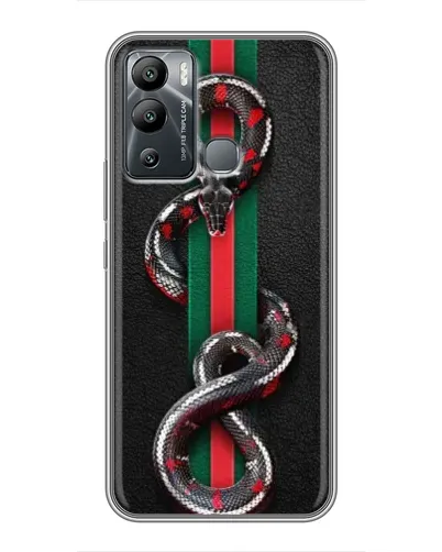 Чехол для Infinix Hot 12i с картинкой «Gucci — змея на полосе» Чехол для Infinix Hot 12i с картинкой «Gucci — змея на полосе»