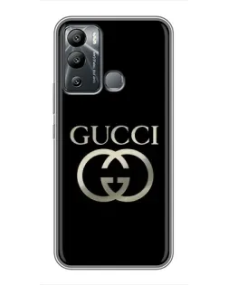 Чехол для Infinix Hot 12i с картинкой «Gucci — золото на черном»