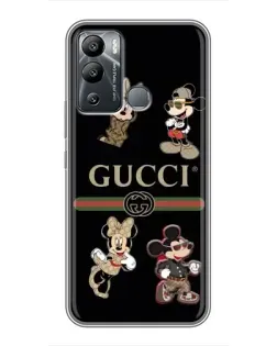 Чехол для Infinix Hot 12i с картинкой «Gucci — герои Disney и монограмма»