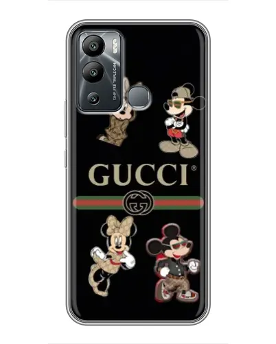 Чехол для Infinix Hot 12i с картинкой «Gucci — герои Disney и монограмма» Чехол для Infinix Hot 12i с картинкой «Gucci — герои Disney и монограмма»