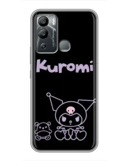 Чехол для Infinix Hot 12i с картинкой «Kuromi — черный минимализм»