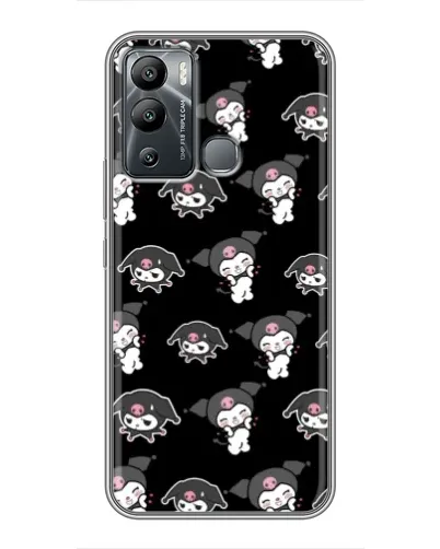 Чехол для Infinix Hot 12i с картинкой «Черный паттерн Kuromi»
