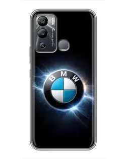 Чехол для Infinix Hot 12i с картинкой «BMW — неоновое сияние»