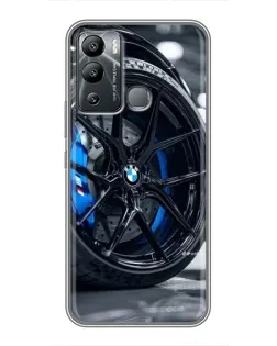 Чехол для Infinix Hot 12i с картинкой «Колесо BMW вблизи»