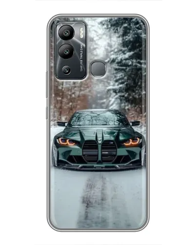 Чехол для Infinix Hot 12i с картинкой «BMW в зимнем лесу» Чехол для Infinix Hot 12i с картинкой «BMW в зимнем лесу»
