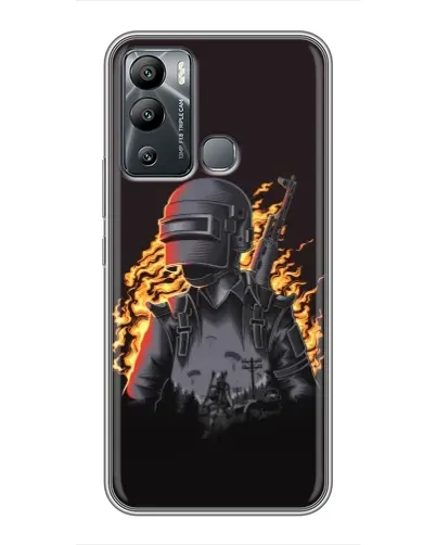 Чехол для Infinix Hot 12i с картинкой «PUBG — огненный силуэт» Чехол для Infinix Hot 12i с картинкой «PUBG — огненный силуэт»