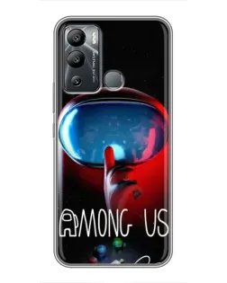 Чехол для Infinix Hot 12i с картинкой «Красный импостер — макро»