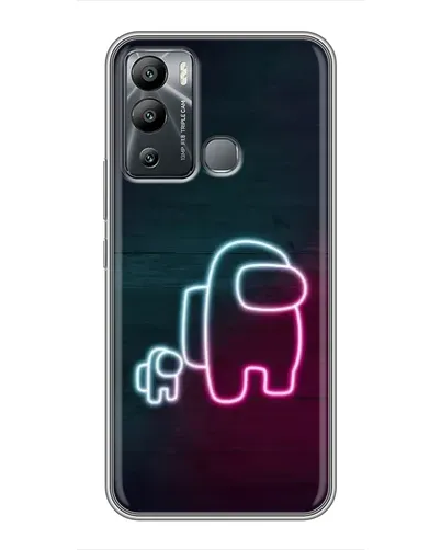Чехол для Infinix Hot 12i с картинкой «Among Us неон-арт» Чехол для Infinix Hot 12i с картинкой «Among Us неон-арт»