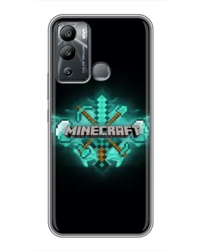 Чехол для Infinix Hot 12i с картинкой «Minecraft Diamond лого» Чехол для Infinix Hot 12i с картинкой «Minecraft Diamond лого»