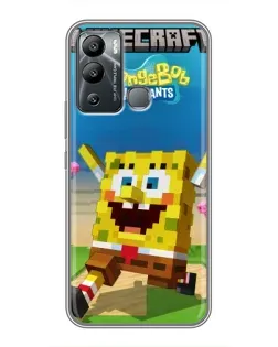 Чехол для Infinix Hot 12i с картинкой «Губка Боб Minecraft» Чехол для Infinix Hot 12i с картинкой «Губка Боб Minecraft»