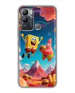 Чехол для Infinix Hot 12i с картинкой «Космический фастфуд»