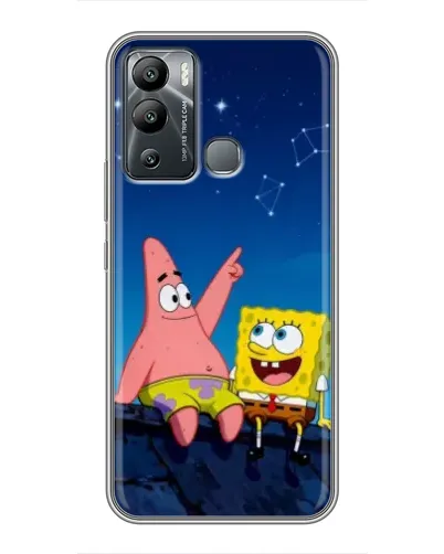 Чехол для Infinix Hot 12i с картинкой «Губка Боб и Патрик ночью» Чехол для Infinix Hot 12i с картинкой «Губка Боб и Патрик ночью»