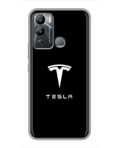 Чехол для Infinix Hot 12i с картинкой «Tesla White Logo»