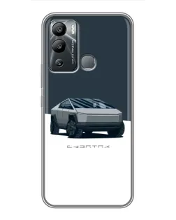 Чехол для Infinix Hot 12i с картинкой «Серебристый Cybertruck Tesla»