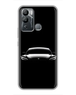 Чехол для Infinix Hot 12i с картинкой «Фары Tesla Night»