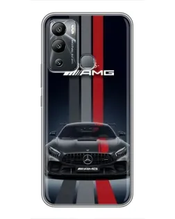 Чехол для Infinix Hot 12i с картинкой «Mercedes — белый карбон»