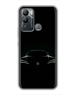 Чехол для Infinix Hot 12i с картинкой «Mercedes — силуэт авто» Чехол для Infinix Hot 12i с картинкой «Mercedes — силуэт авто»