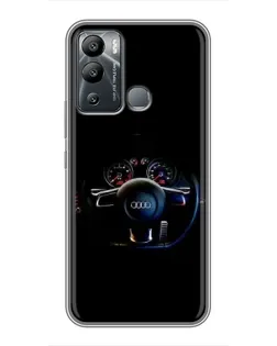 Чехол для Infinix Hot 12i с картинкой «Салон Audi — руль»